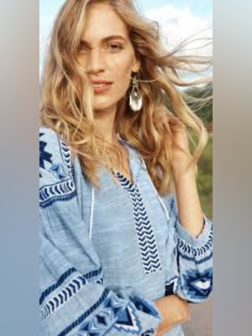 Embroidered Boho Blouse Size M